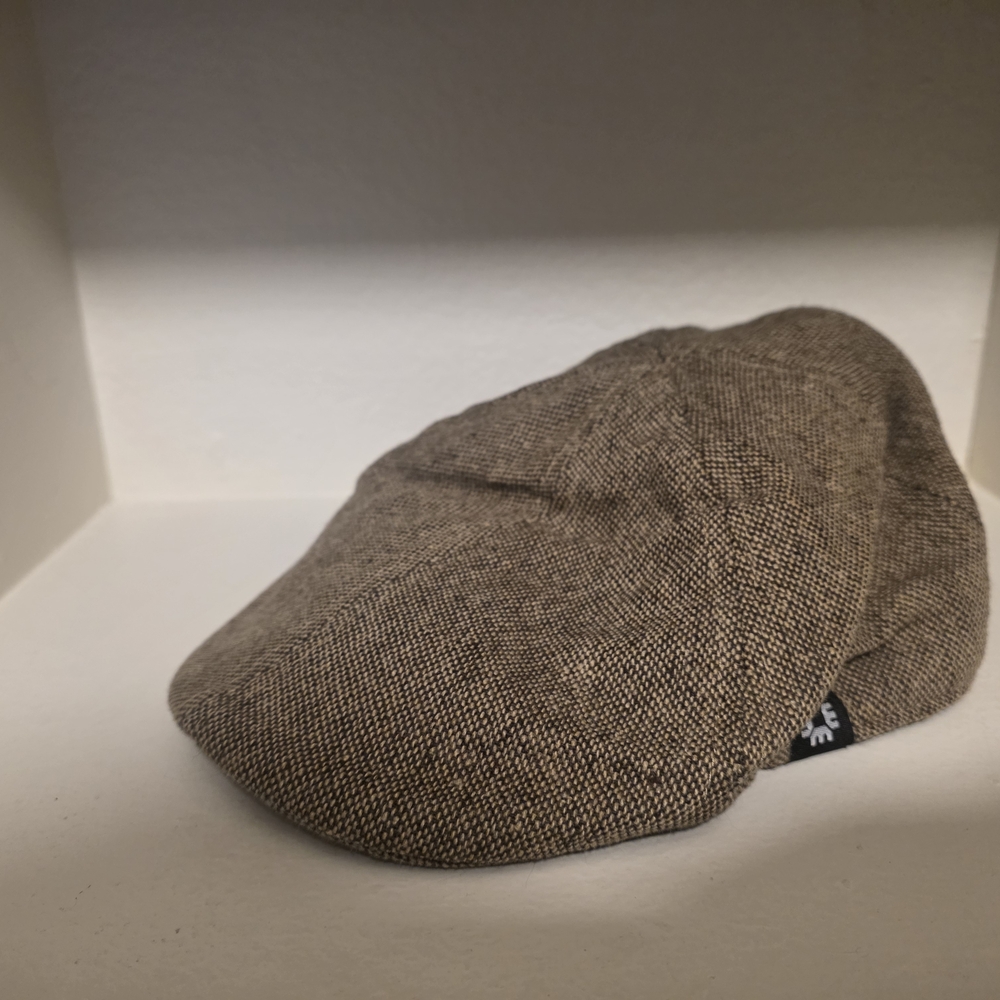 Tribe Headgear Stash Newsboy Cap / Hat Fitted Mens Brown Herringbone Sz XL